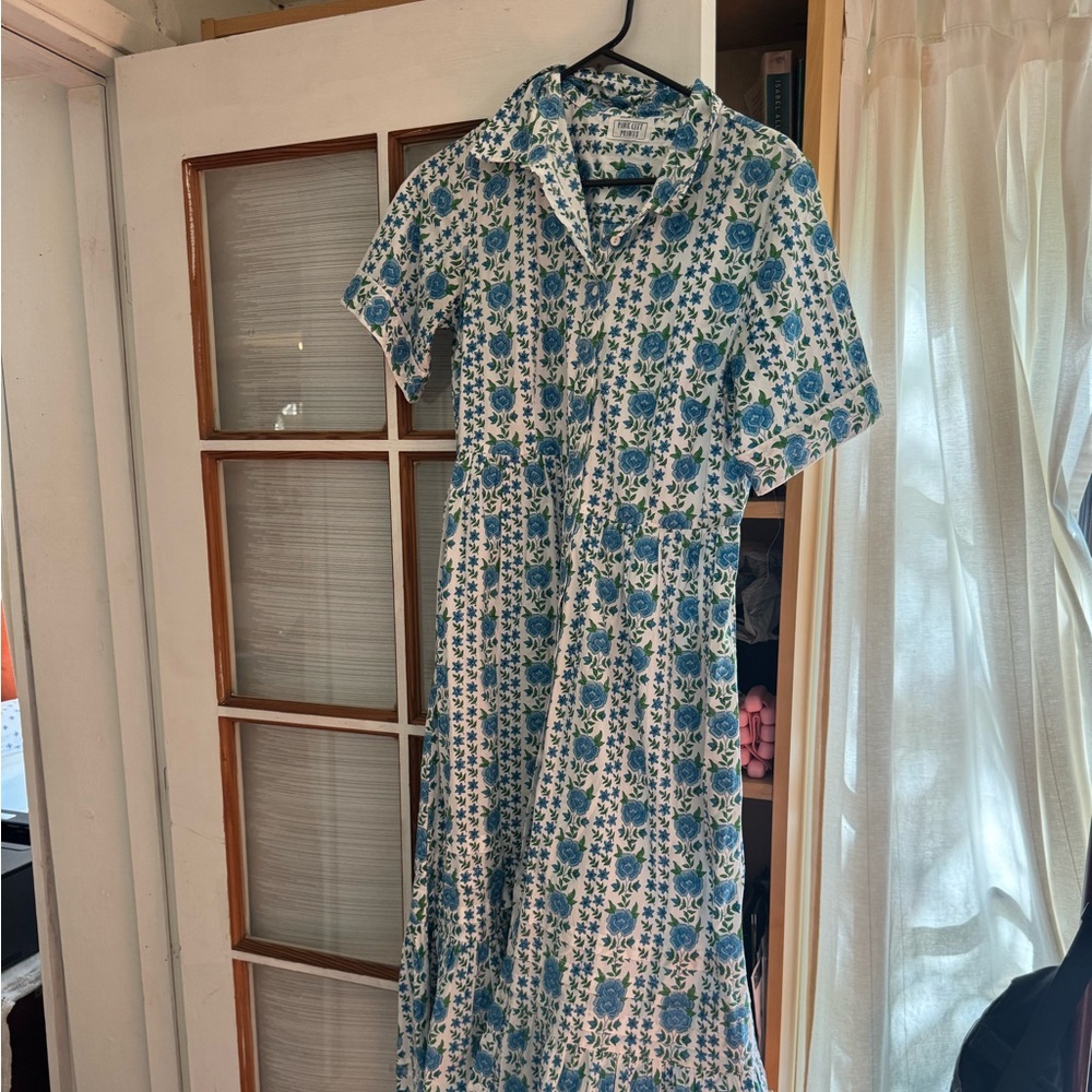 Floral Blue and White Women's maxi dress